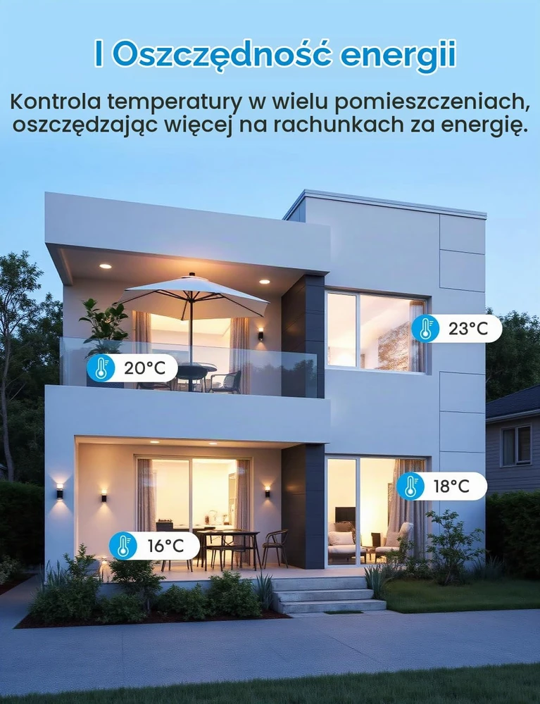 meross Wi-Fi elektrinio grindinio šildymo termostatas 16 A, 3840 W, MTS205