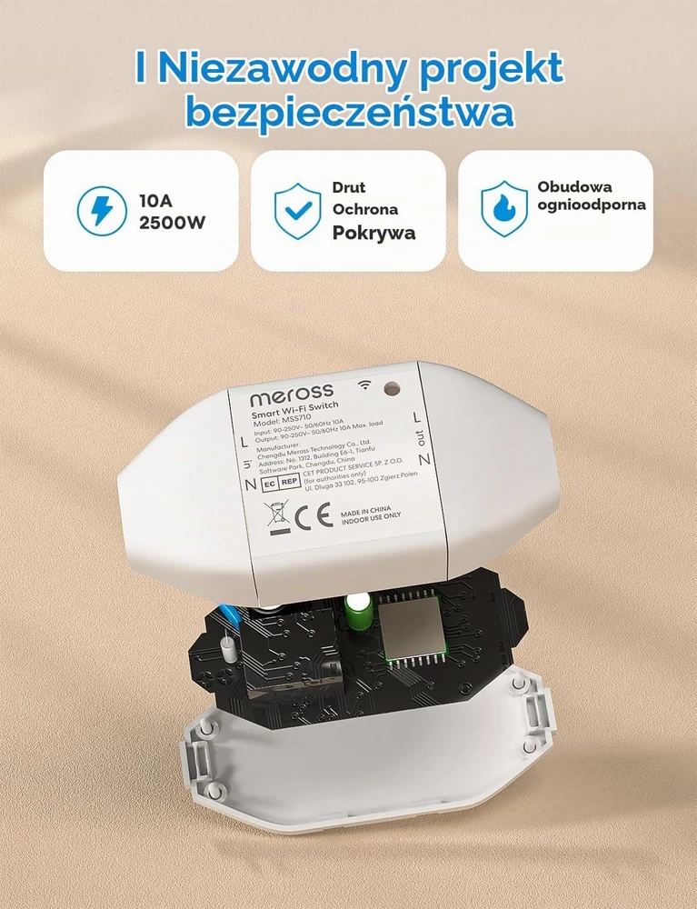 „Wi-Fi“ išmanusis jungiklis „Meross MSS710-UN“ (su „HomeKit“)