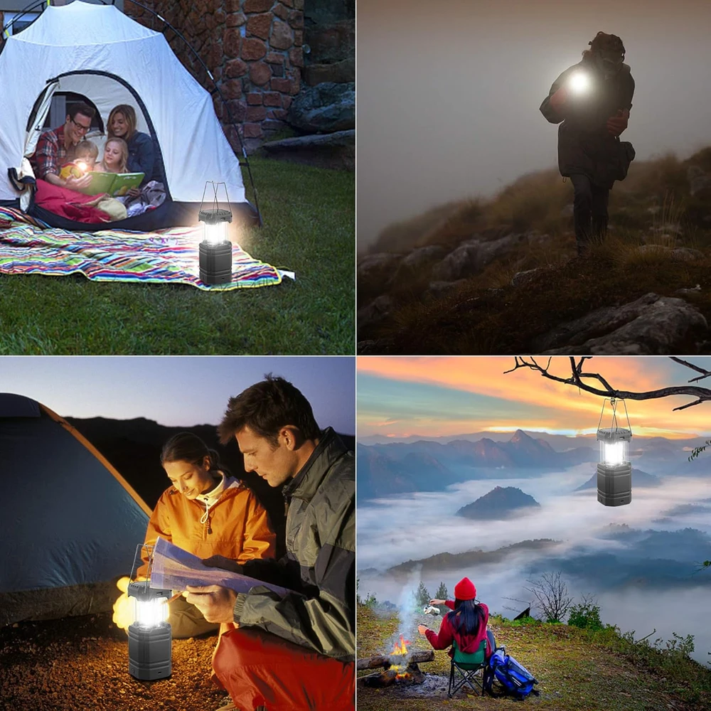 Mesqool LED kempingo žibintas su saulės kolektoriumi, 200 lm, 35 val. veikimo laikas, CL1000