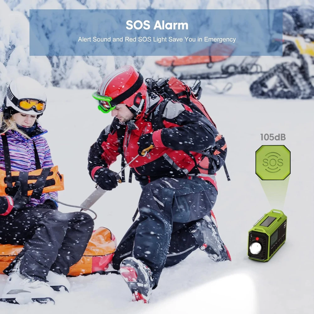 Mesqool nešiojamas rankinis radijas DAB/FM su LED žibintuvėliu, skaitymo lempa, 5000 mAh akumuliatoriumi ir SOS signalu MEU-1009PRODAB-G