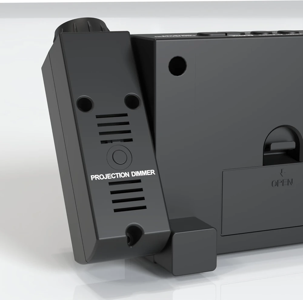 Mesqool projektuojantis skaitmeninis žadintuvas su LED ekranu, USB įkrovikliu ir 180° projektoriumi, MQL-CR01F