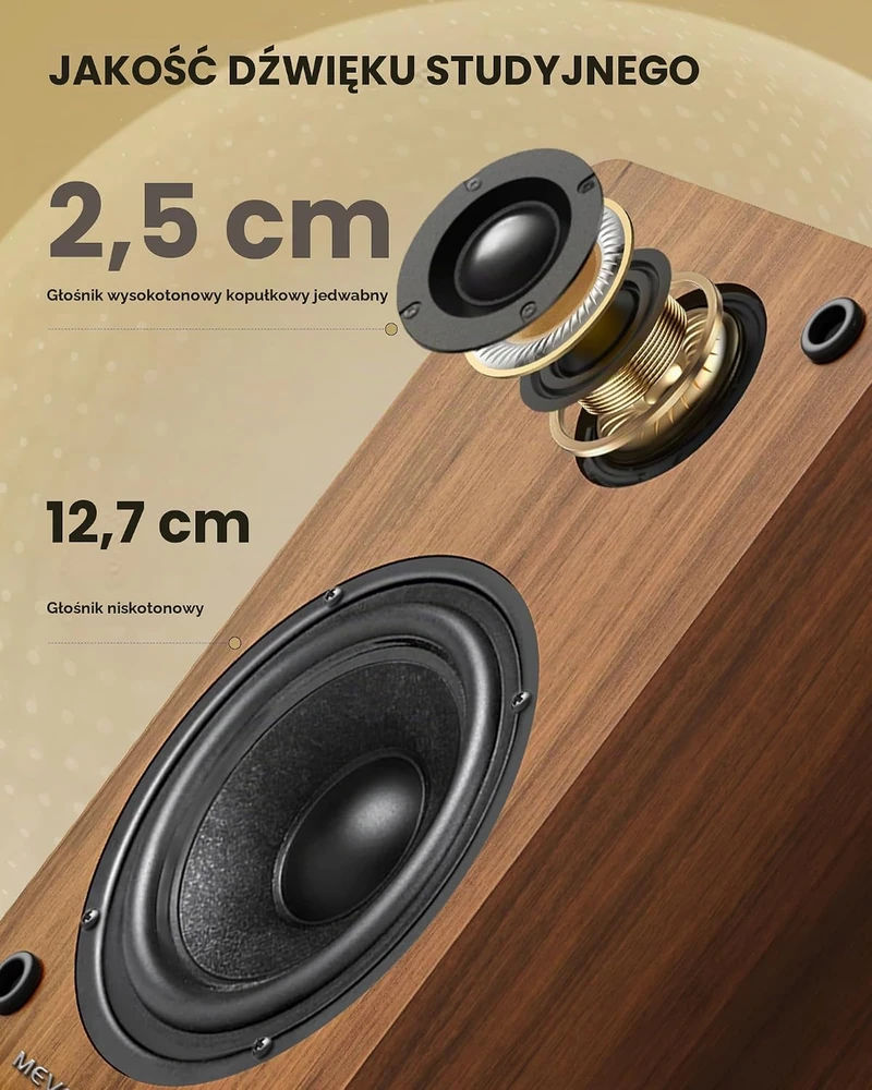 MEVOSTO aktyvios lentyninės kolonėlės 36 W RMS Bluetooth 5.4, 5 colių DS19