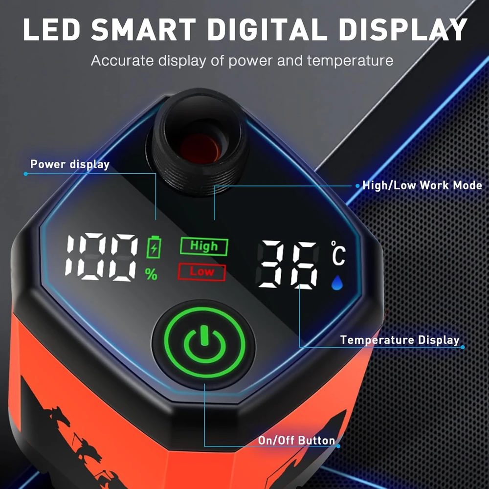 MIAOKE nešiojamasis dušas su elektrine pompa, oranžinis, SHOWER-7800 mAh modelis