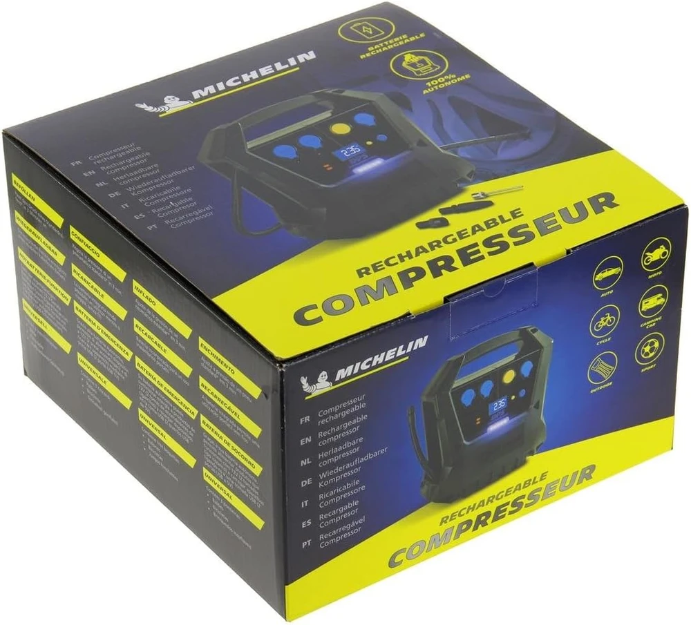 MICHELIN belaidis akumuliatorinis oro kompresorius 120 W 6,9 bar modelis 009522