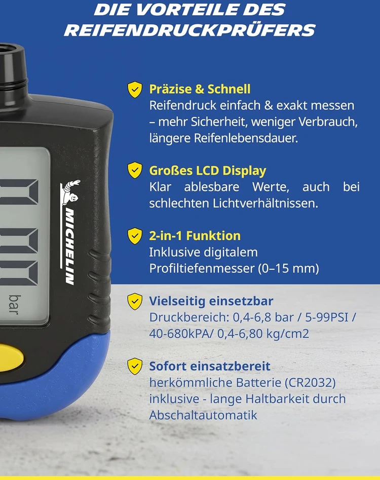 Michelin padangų slėgio matuoklis 009526