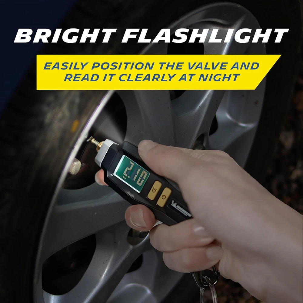 MICHELIN skaitmeninis padangų slėgio matuoklis 0.05–7 bar su LCD ekranu, modelis 9525