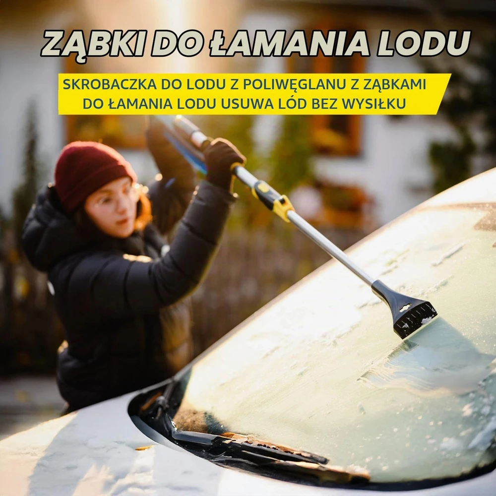 MICHELIN teleskopinis sniego šepetys su ledo grandikliu ir pasukama galvute 92102