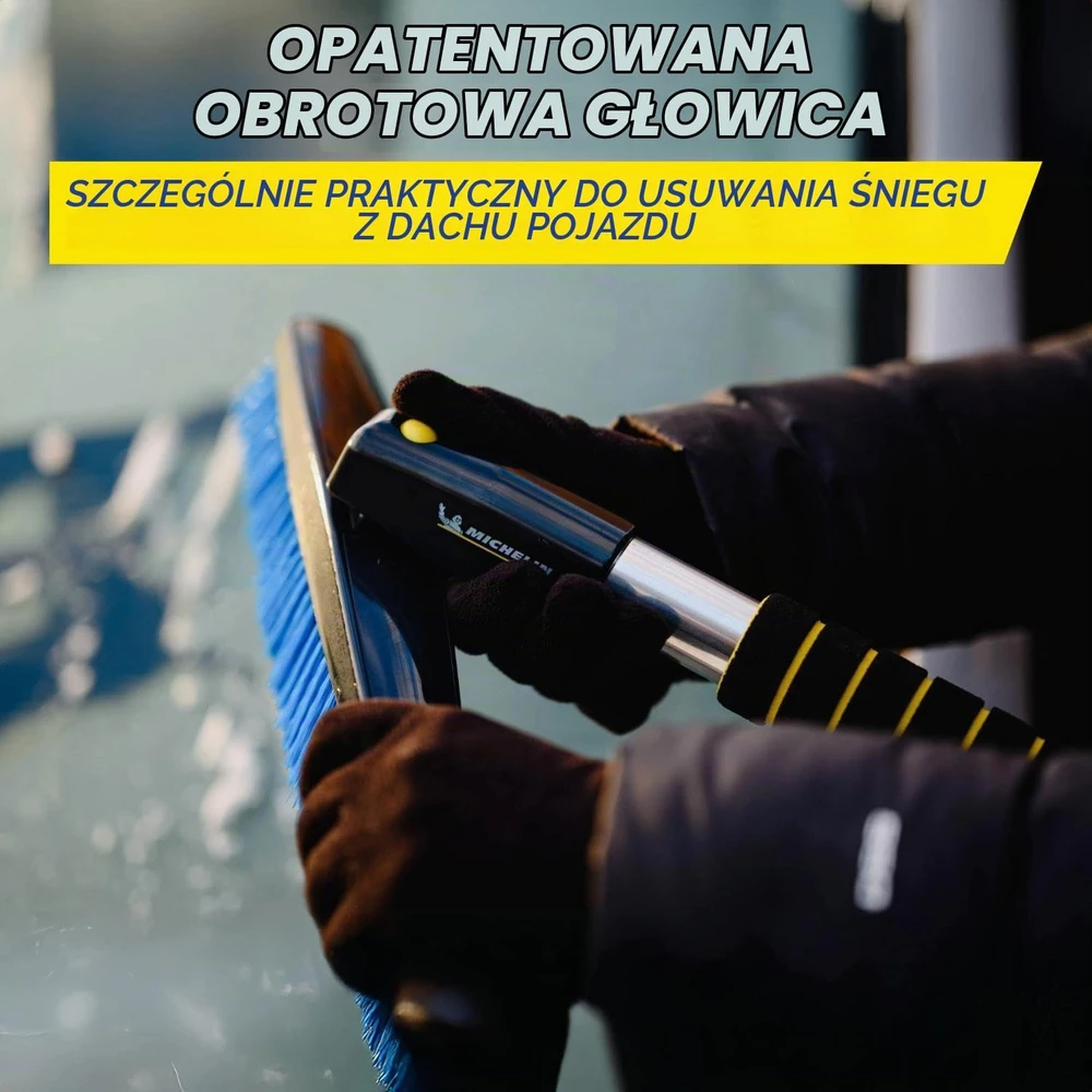 MICHELIN teleskopinis sniego šepetys su ledo grandikliu ir pasukama galvute 92102