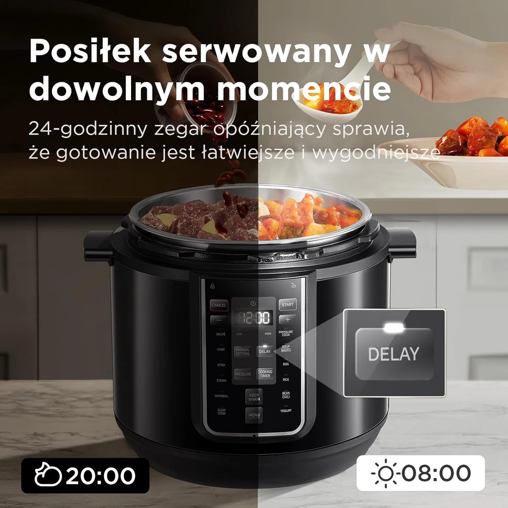 Midea daugiafunkcis elektrinis greitpuodis 7,6 l 1500 W nerūdijančio plieno MPC802SAMK