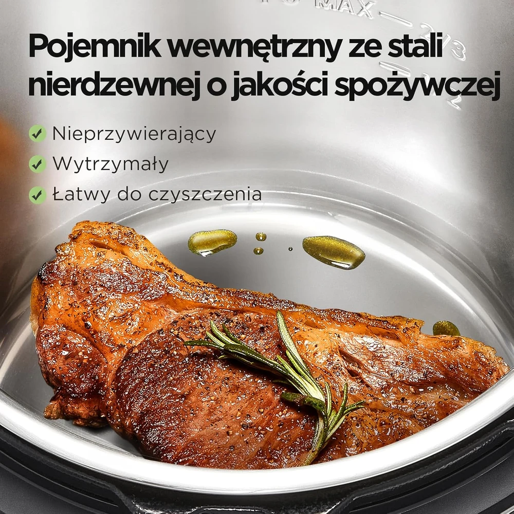 Midea daugiafunkcis elektrinis greitpuodis 7,6 l 1500 W nerūdijančio plieno MPC802SAMK
