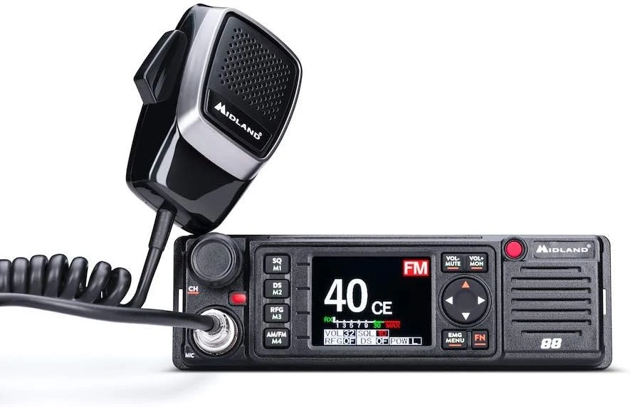 Midland CB radijo stotelė M-88 C1435 su 40 kanalų, AM/FM ir 12/24 V maitinimu
