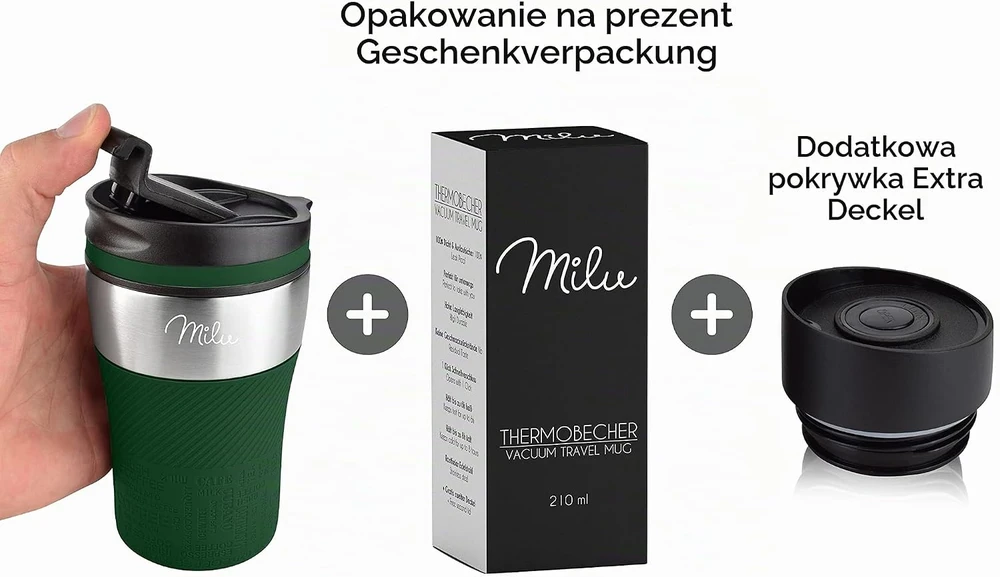Milu terminis kelioninis puodelis 210 ml su dviguba sienele, T3