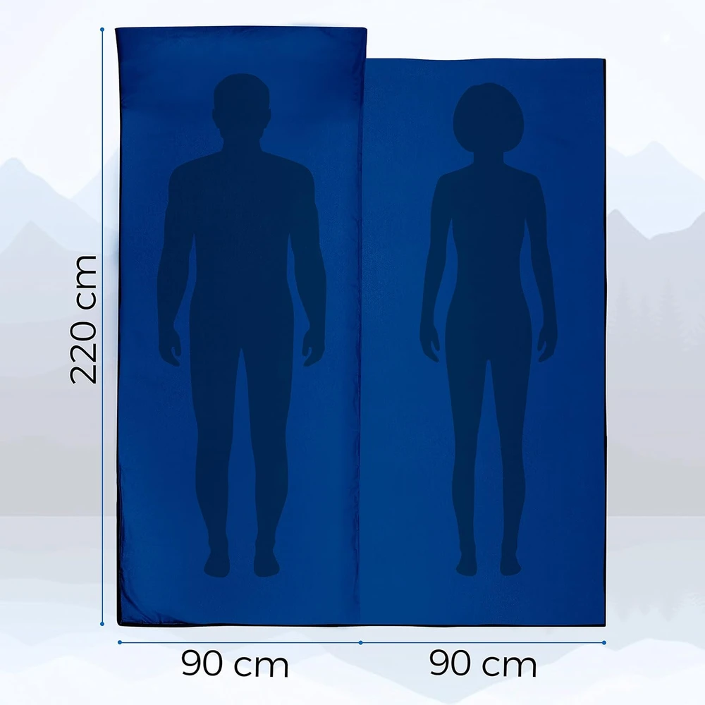 MIQIO kelioninė įmautė miegmaišiui ir XL dydžio lengva kelioninė paklodė, 220 x 90 cm, mikrofibra