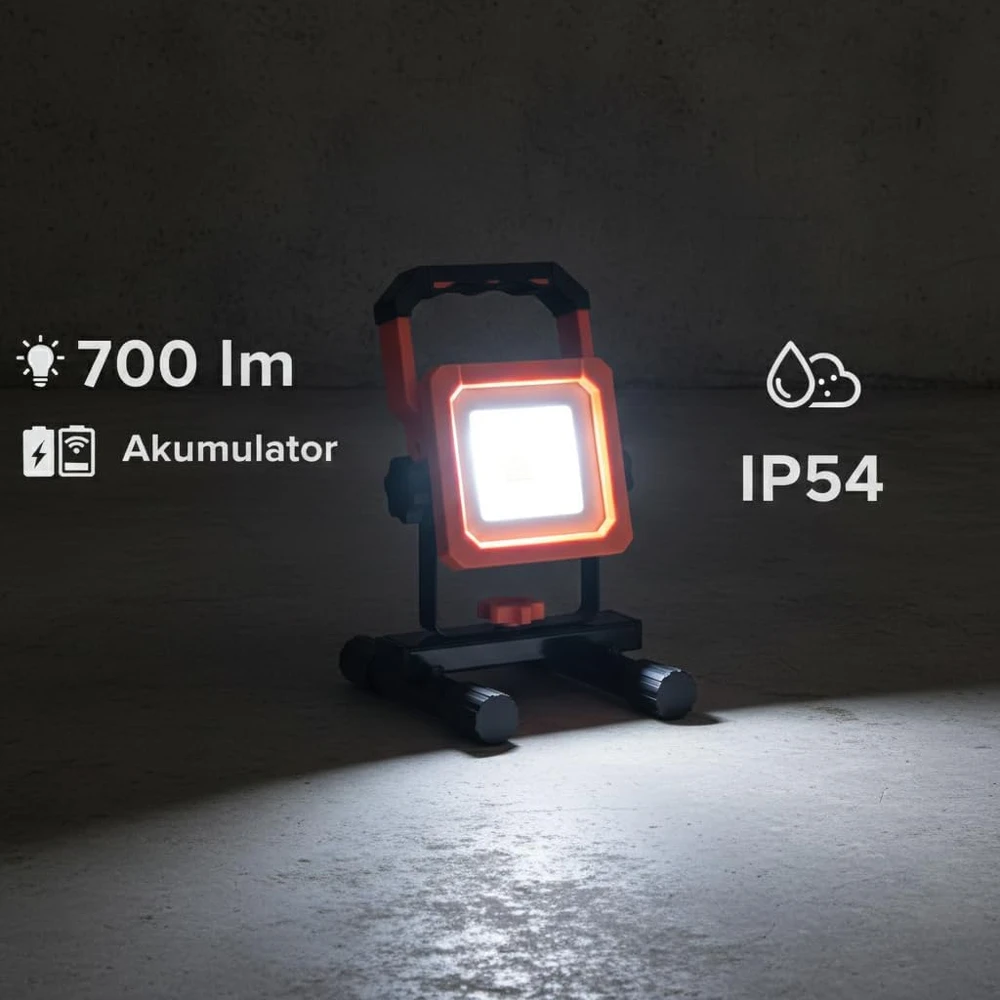 Miratic akumuliatorinis LED prožektorius 9 W, 700 lm, USB-C, IP54 M2-WL-6