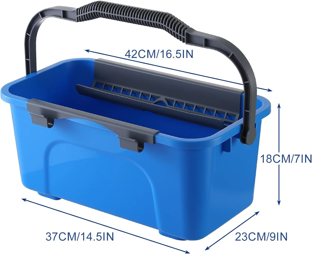 Mitclear langų valymo rinkinys su 12 l kibiru, silikonine 35 cm šluotele ir mikrofibros šluoste