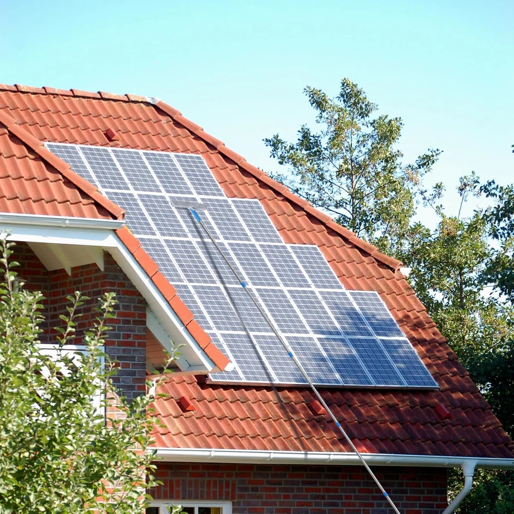 Mitclear langų valymo rinkinys su teleskopine 465 cm rankena, mikropluošto šluoste ir silikonine 35 cm mentele