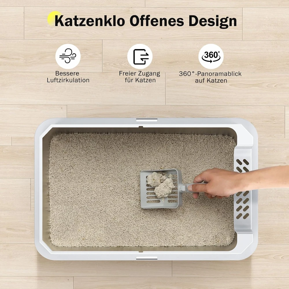 MIXJOY nerūdijančiojo plieno kačių tualetas XL 28 l, 56,5 × 36,5 × 25,5 cm