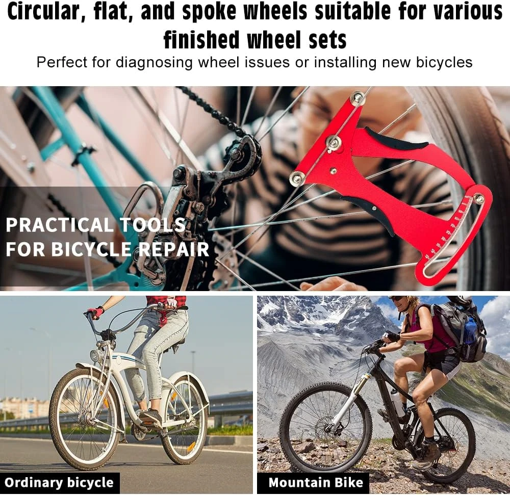 mizikuu dviračio stipinų įtempimo matuoklis su 2 stipinų raktais B-bicyST