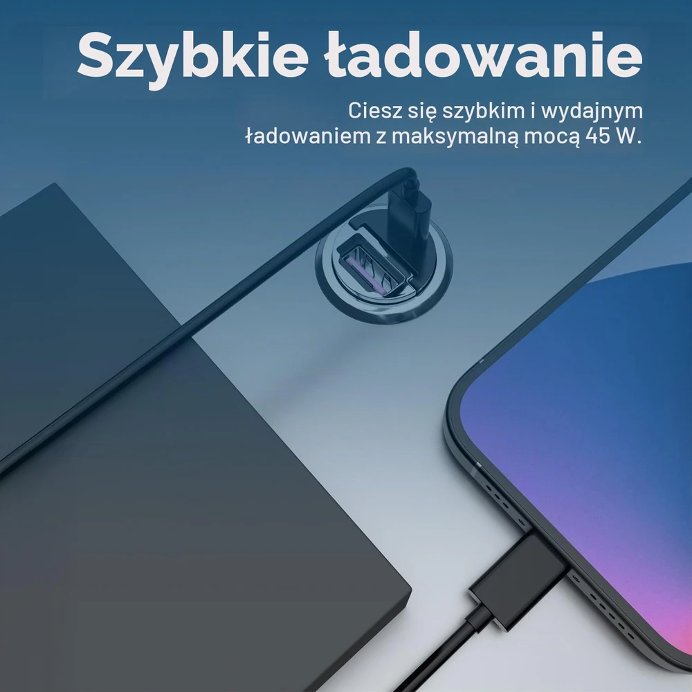 MMOBIEL automobilinis įkroviklis USB-C ir USB-A, 45 W, 2 vnt., Car charger USB
