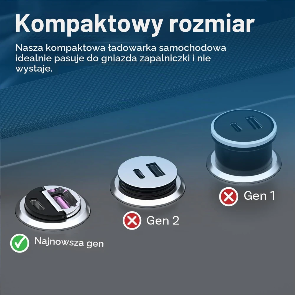 MMOBIEL automobilinis įkroviklis USB-C ir USB-A, 45 W, 2 vnt., Car charger USB
