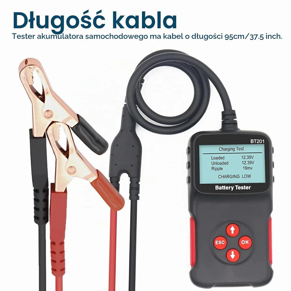 MMOBIEL automobilio akumuliatorių testeris 12 V, 100–2000 CCA, EM5-464