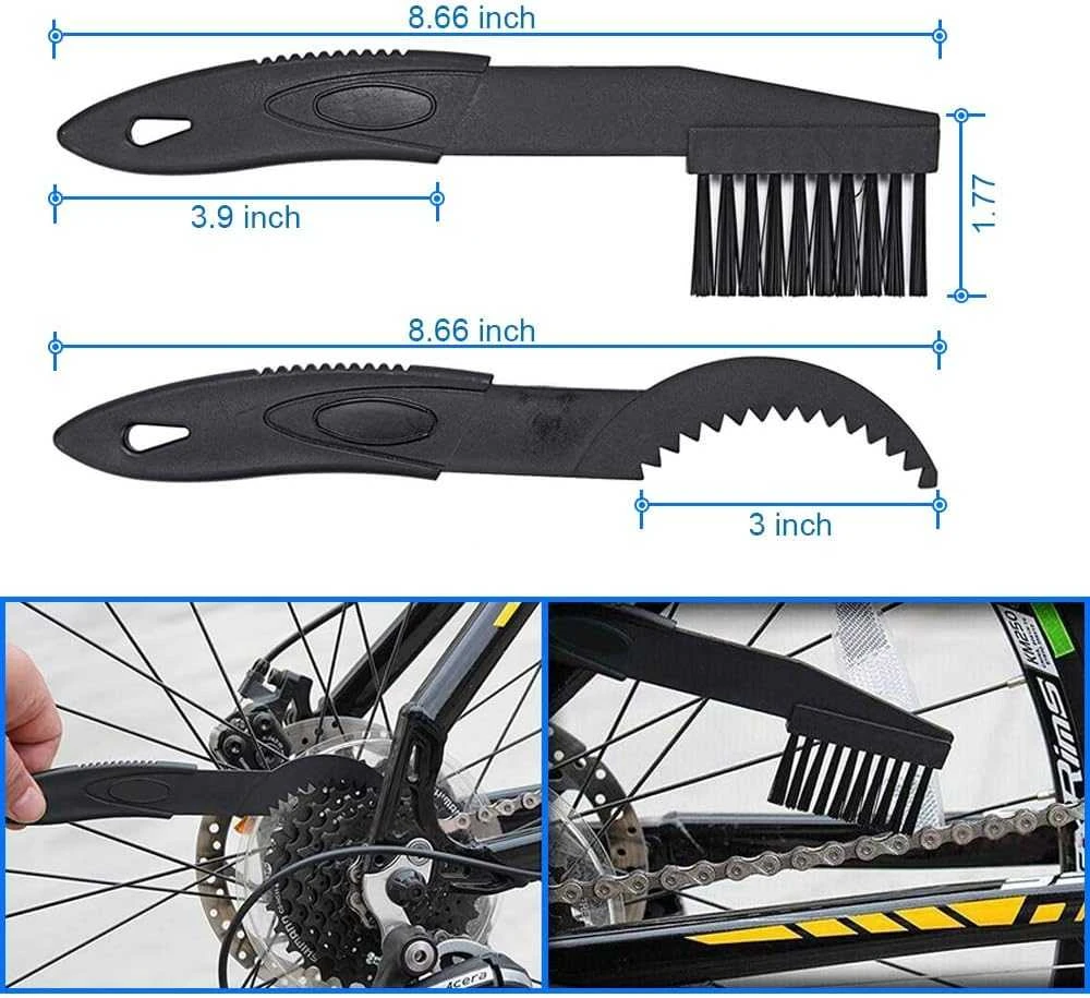 MMOBIEL motociklo ir dviračio grandinės valymo šepečių rinkinys, 4 dalių, ilgis 25,5 cm