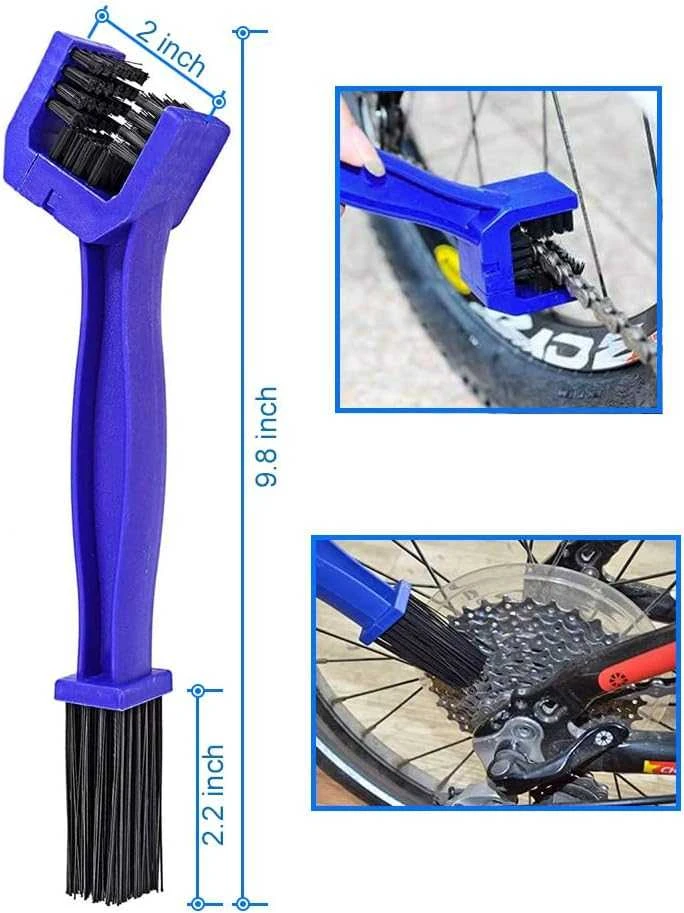 MMOBIEL motociklo ir dviračio grandinės valymo šepečių rinkinys, 4 dalių, ilgis 25,5 cm