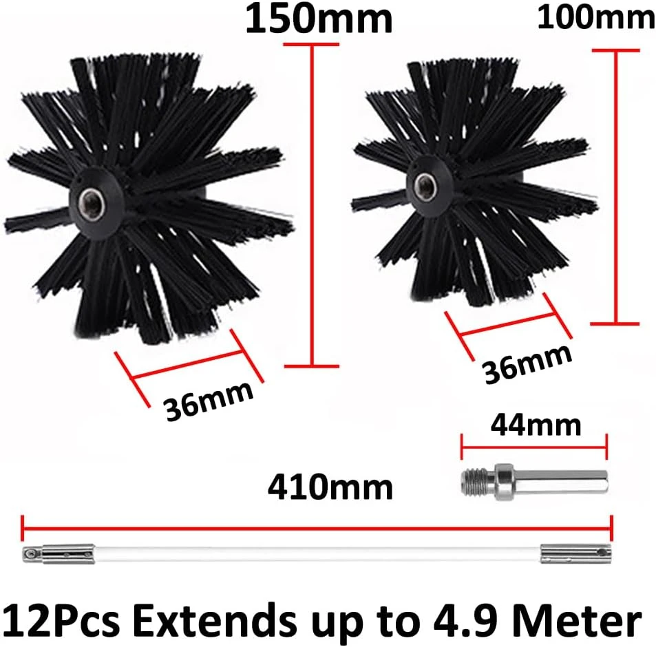 MOCNT dūmtraukio valymo šepečių rinkinys su 12 nailoninių strypų, 10 ir 15 cm, C003YC05C