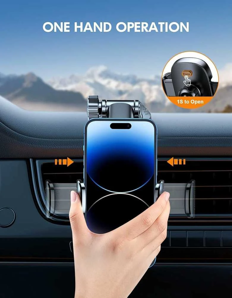 Mohard automobilinis telefono laikiklis su siurbtuku, 4–7" išmaniesiems, juodas, X02