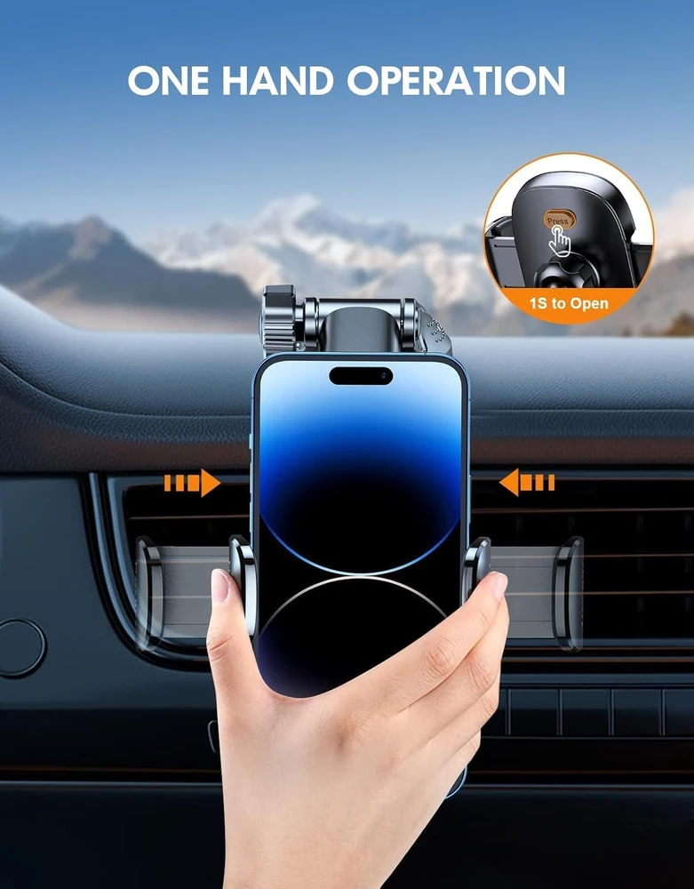 Mohard automobilinis telefono laikiklis su siurbtuku, 4–7" išmaniesiems, juodas, X02