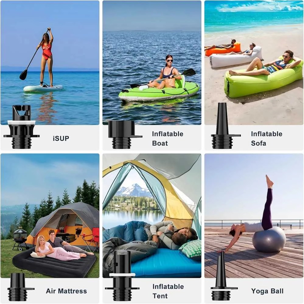 Mojimdo elektrinė aukšto slėgio pompa SUP 20 PSI, su LED, akumuliatorinė, 12V, Type-C, DM2-2