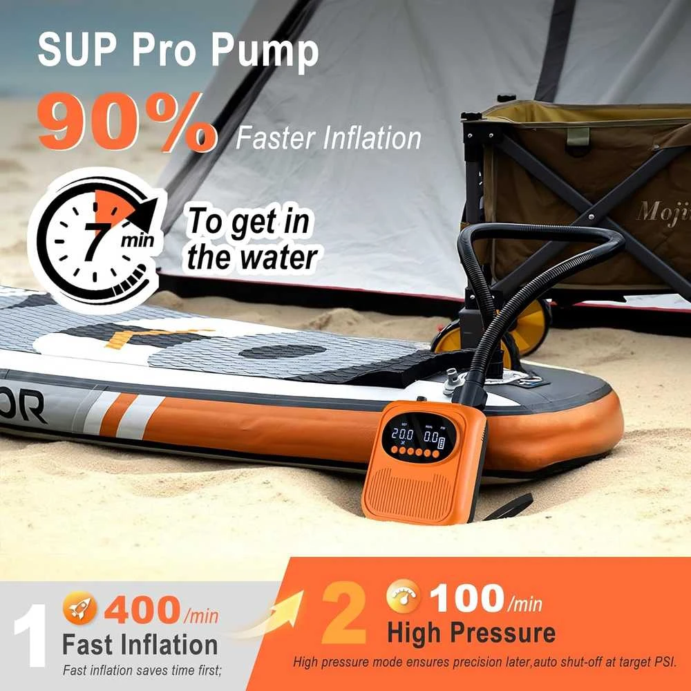 Mojimdo elektrinė oro pompa SUP lentoms, 20 PSI, 5 režimai, 12V DC, modelis DM71J3