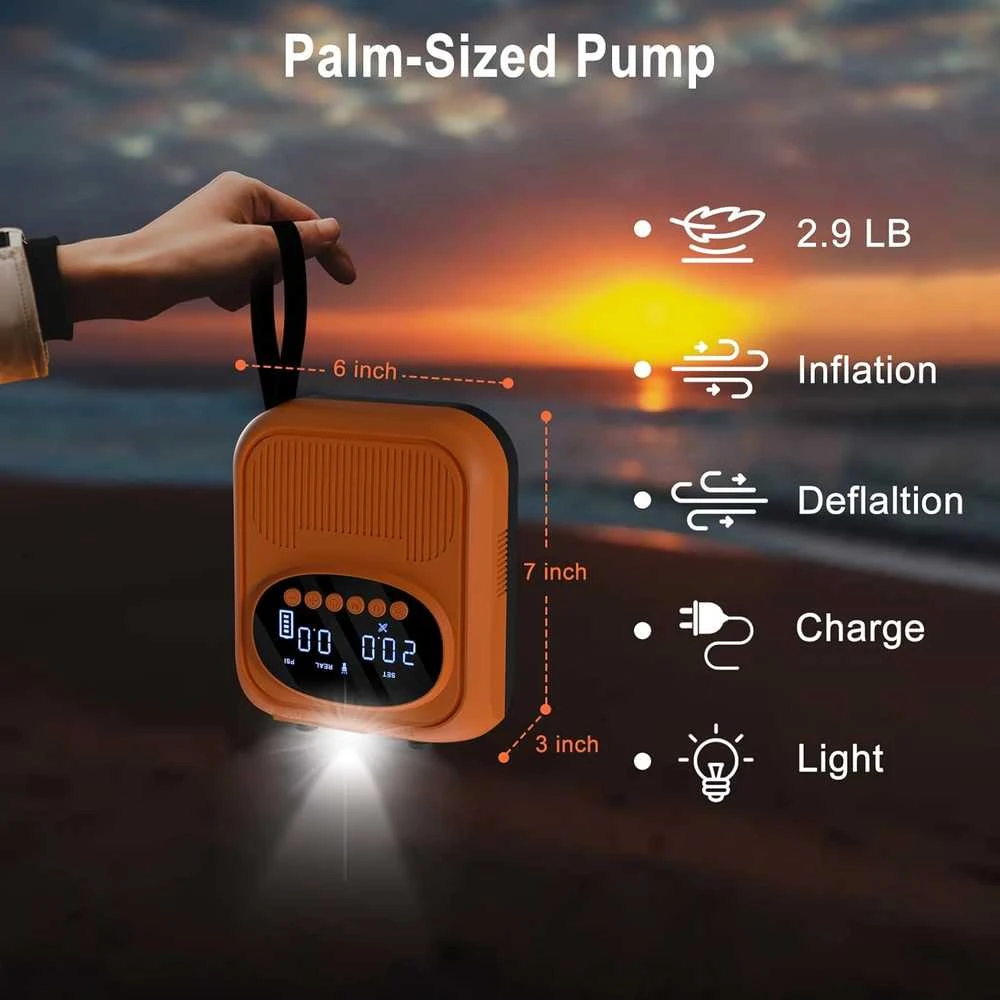 Mojimdo elektrinė oro pompa SUP lentoms, 20 PSI, 5 režimai, 12V DC, modelis DM71J3