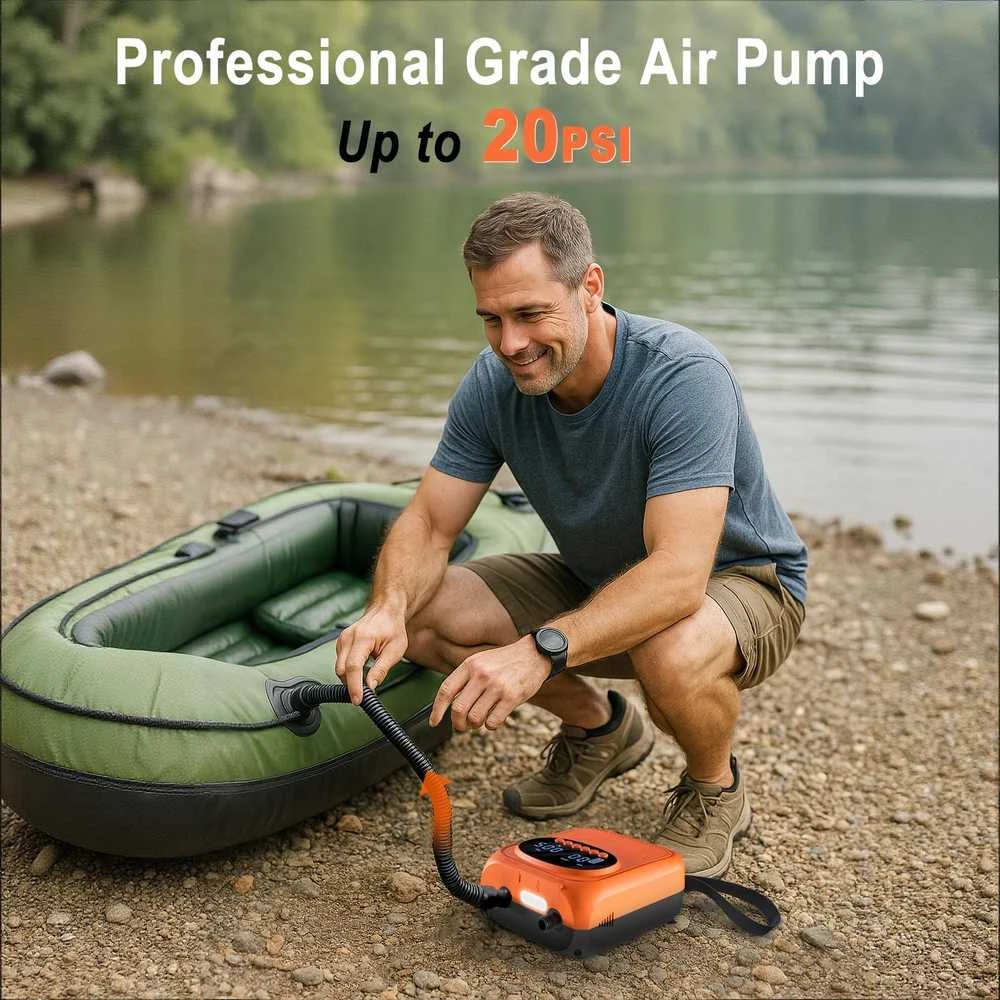 Mojimdo elektrinė oro pompa SUP lentoms, 20 PSI, 5 režimai, 12V DC, modelis DM71J3