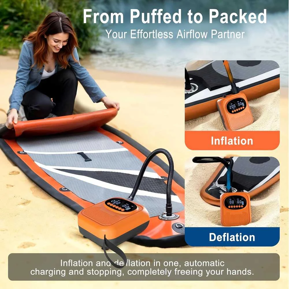 Mojimdo elektrinė oro pompa SUP lentoms, 20 PSI, 5 režimai, 12V DC, modelis DM71J3
