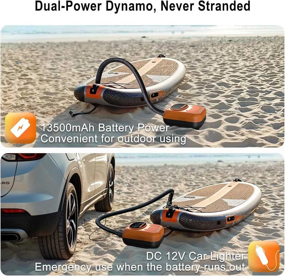 Mojimdo elektrinė oro pompa SUP lentoms, 20 PSI, 5 režimai, 12V DC, modelis DM71J3