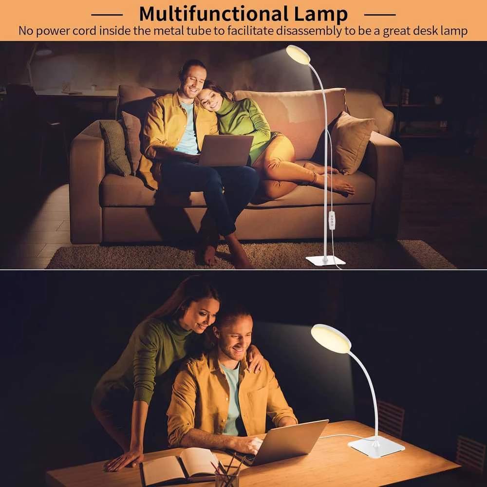 Mojimdo pastatoma LED lempa su nuotoliniu valdymu, 3 šviesos spalvos, 10 ryškumo lygių, FLD631RF-BK