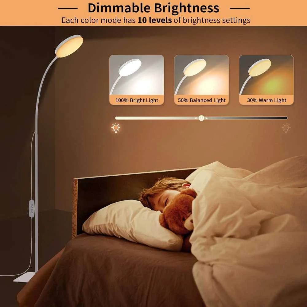 Mojimdo pastatoma LED lempa su nuotoliniu valdymu, 3 šviesos spalvos, 10 ryškumo lygių, FLD631RF-BK