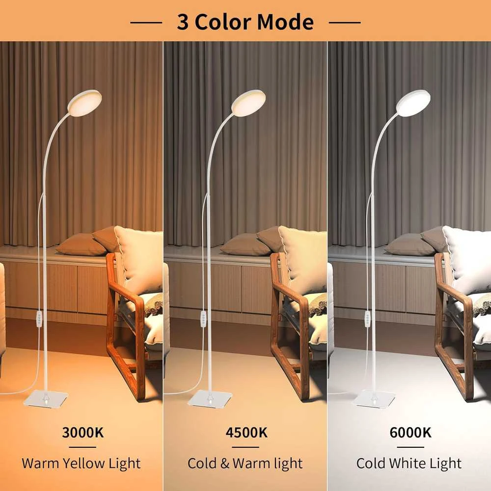 Mojimdo pastatoma LED lempa su nuotoliniu valdymu, 3 šviesos spalvos, 10 ryškumo lygių, FLD631RF-BK