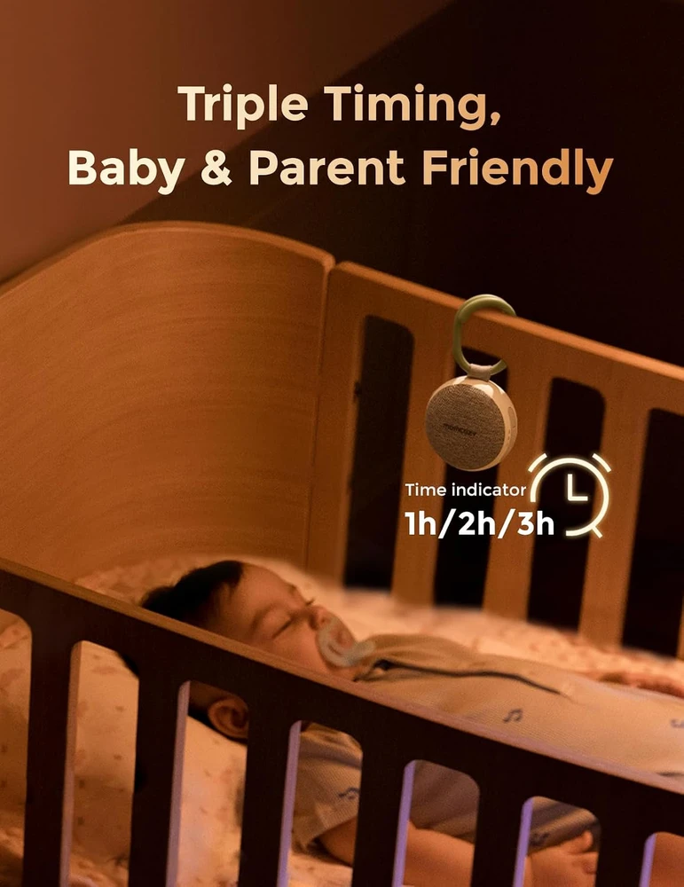 Momcozy baltojo triukšmo aparatas kūdikiams su 20 garsų, naktine lempute ir Bluetooth WN06