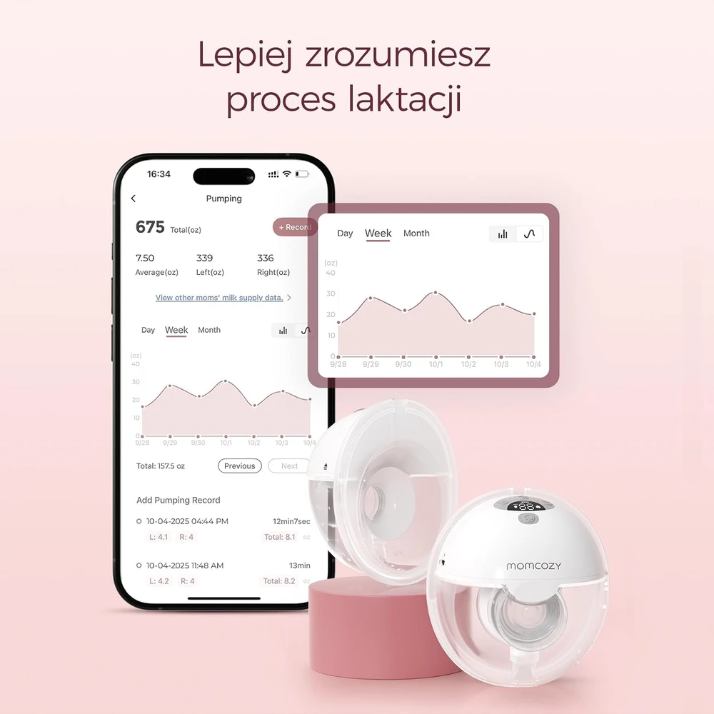 Momcozy belaidis elektrinis pientraukis M5 su programėle, 3 režimais ir 9 lygiais
