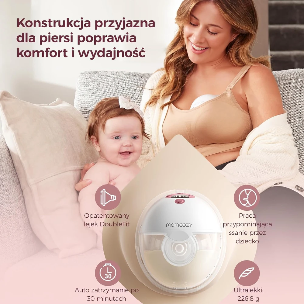 Momcozy belaidis elektrinis pientraukis M5 su programėle, 3 režimais ir 9 lygiais