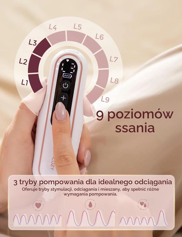 momcozy elektrinis nešiojamas pientraukis V2 Pro BP141 su 3 režimais ir 9 lygiais