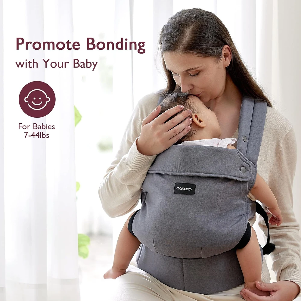 Momcozy ergonominė kūdikio nešioklė 3–20 kg su EVA juosmens atrama, pilka, BC001-1