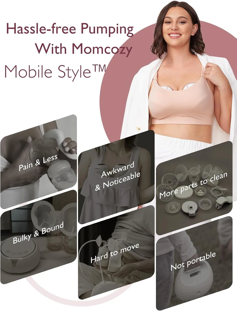 Momcozy nešiojamas elektrinis laktatorius 295 mmHg, 180 ml, M6