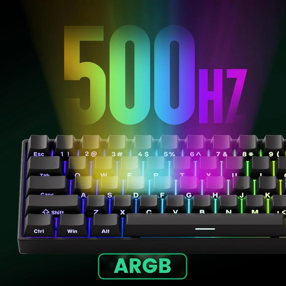 Laidinė klaviatūra Akko MonsGeek FUN60 Pro Gaming, USB-C, RGB, magnetiniai perjungikliai, ANSI (US), Juodos spalvos