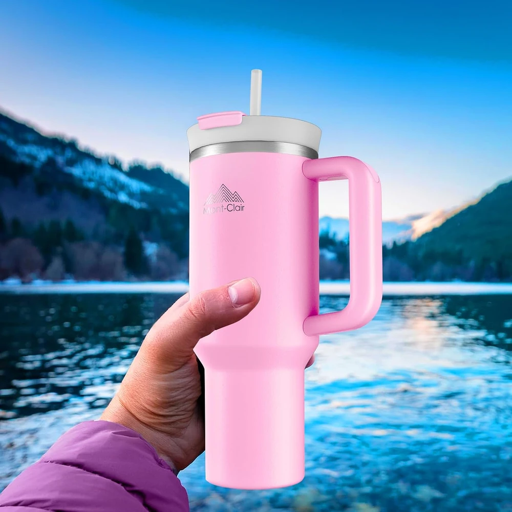 Mont-Clair sandarus termopuodelis su šiaudeliu, 1 l, Mont-Clair Tumbler