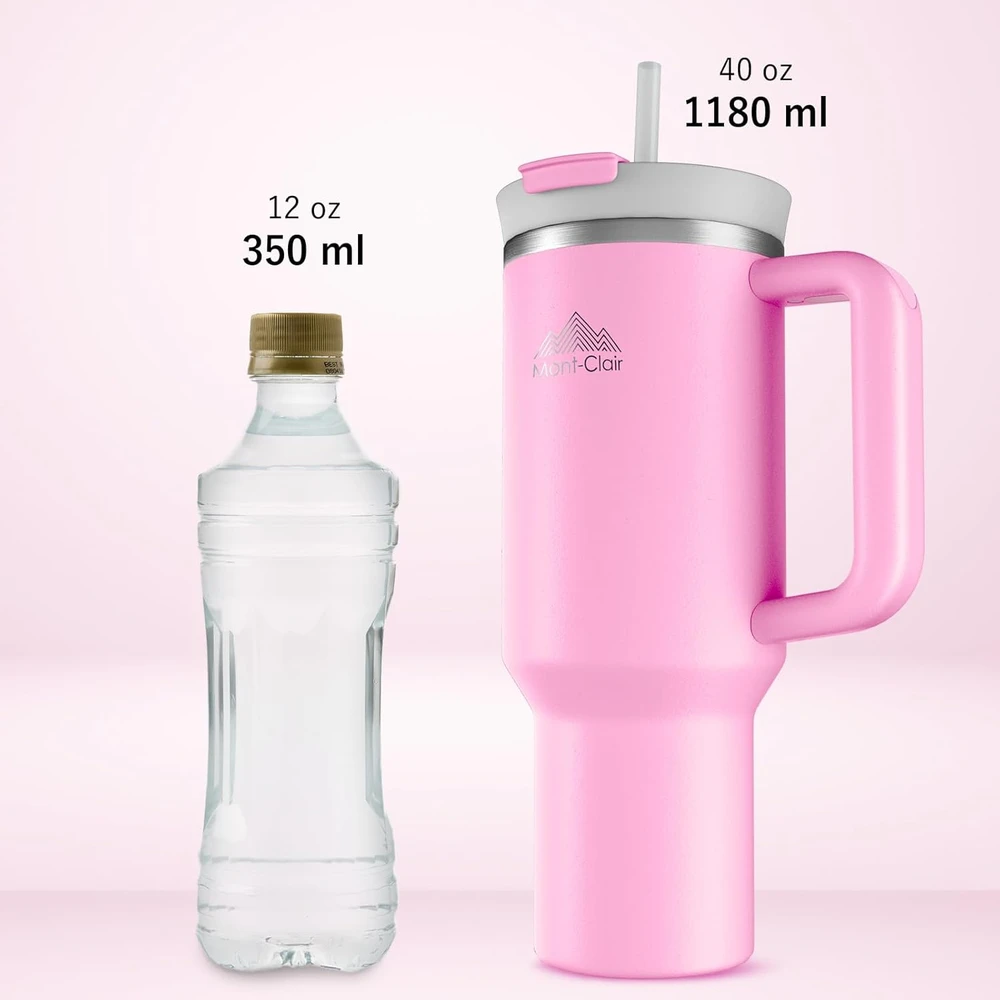 Mont-Clair sandarus termopuodelis su šiaudeliu, 1 l, Mont-Clair Tumbler