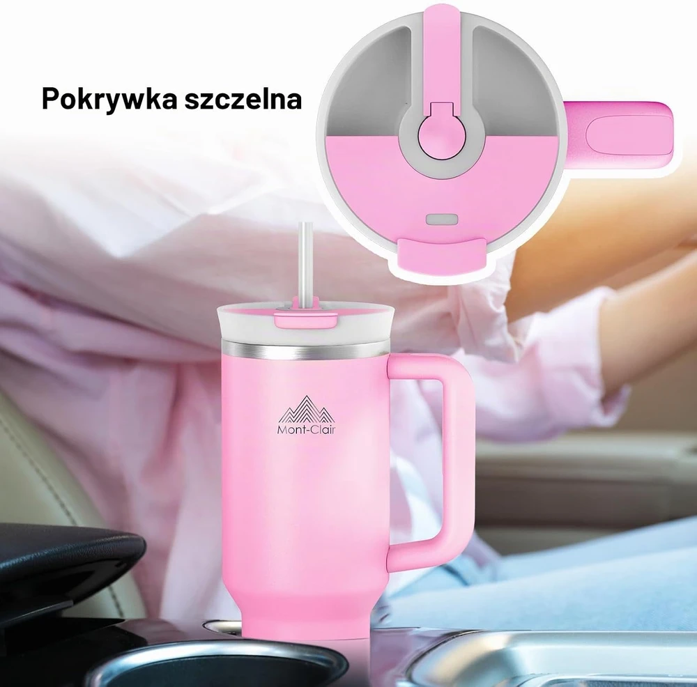Mont-Clair sandarus termopuodelis su šiaudeliu, 1 l, Mont-Clair Tumbler