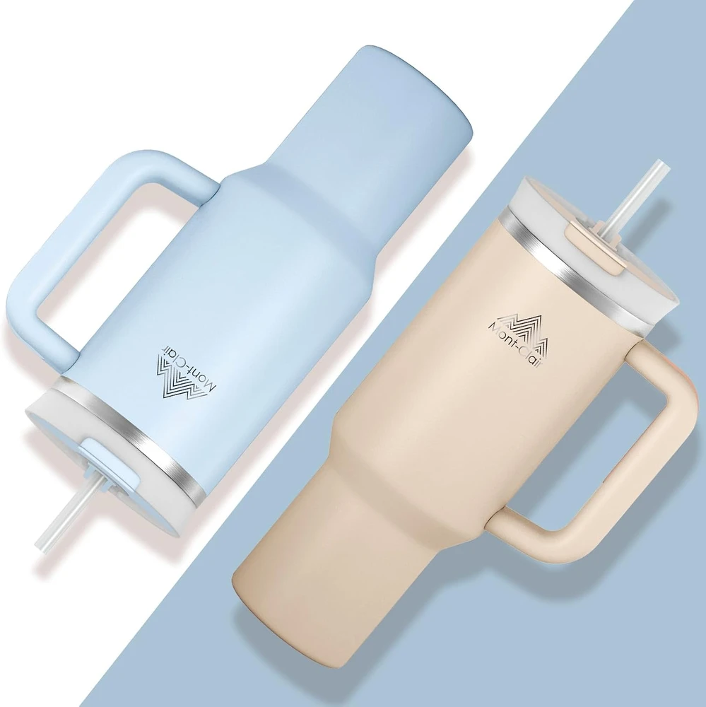 Mont-Clair termopuodelis su šiaudeliu, 1 l, nerūdijančiojo plieno, Mont-Clair Tumbler